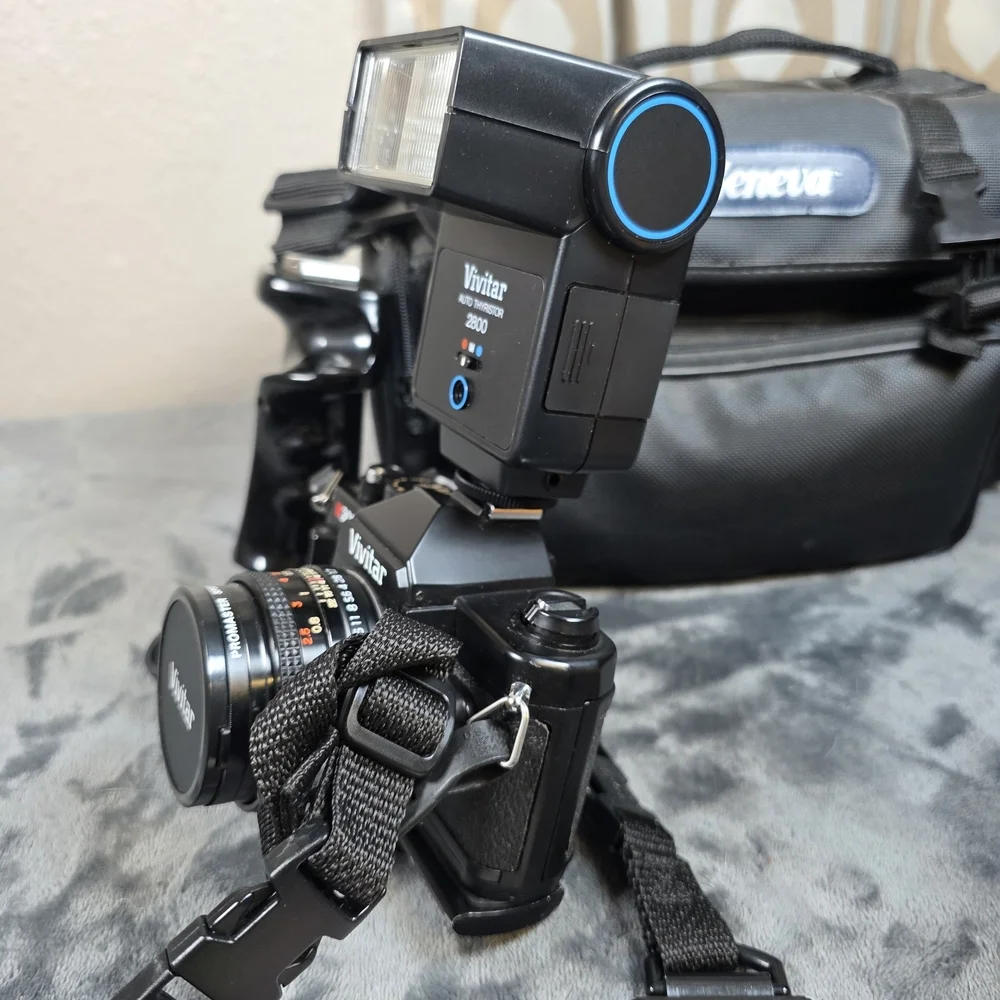 Vivitar V3000S Black Film Camera with Flash